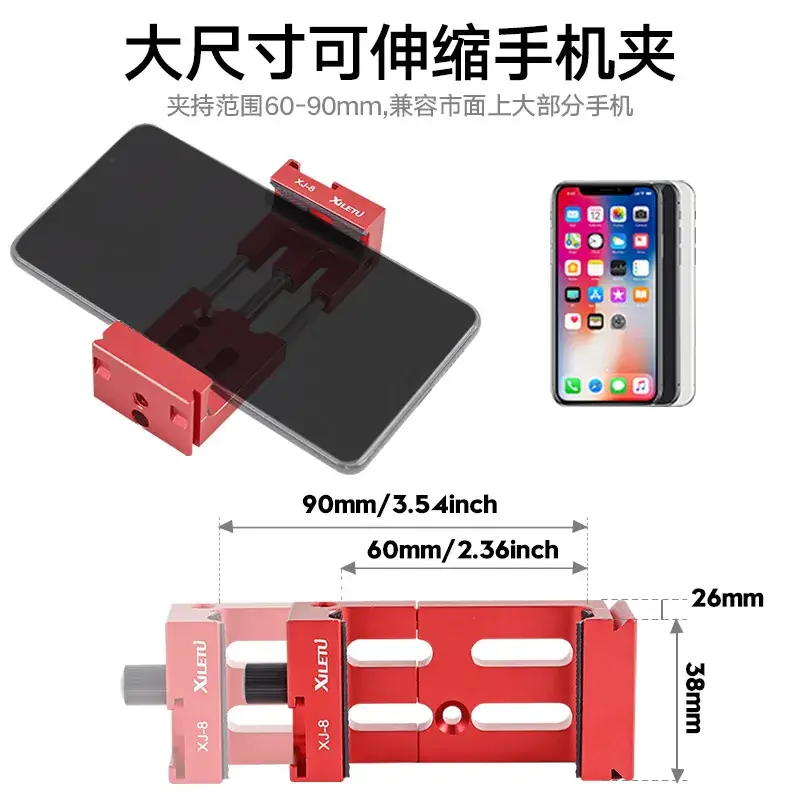 XJ-8 Aluminum Phone Tripod Stand Black - Image 6
