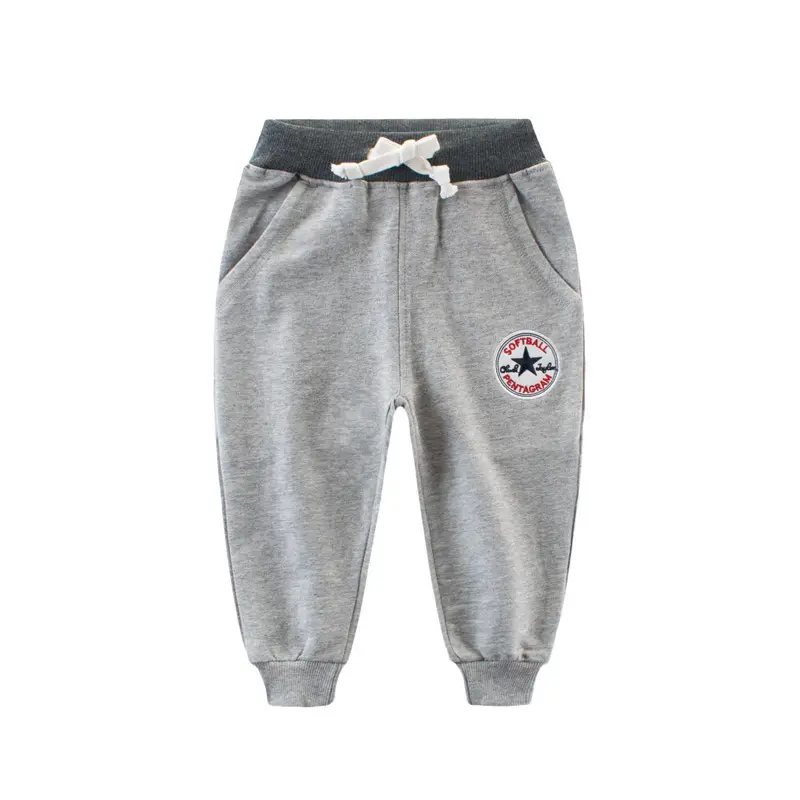 2025 Boys Cotton Terry Sports Pants Grey - Image 6