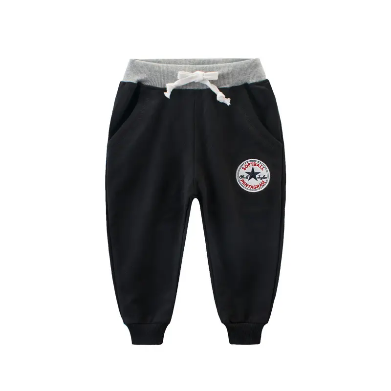 2025 Boys Cotton Terry Sports Pants Grey - Image 2