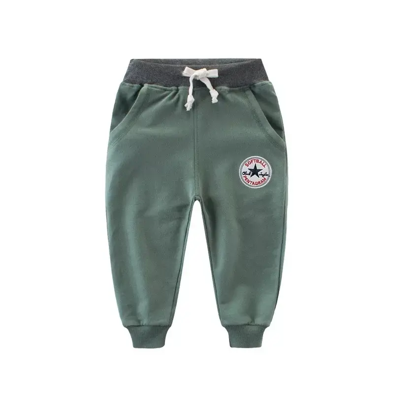 2025 Boys Cotton Terry Sports Pants Grey - Image 4