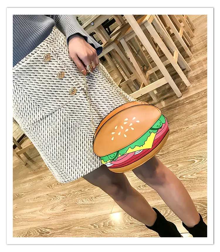 Popcorn Bag Red Striped Chain Shoulder Crossbody — feature 10