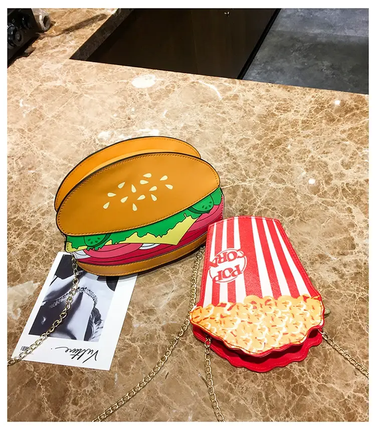 Popcorn Bag Red Striped Chain Shoulder Crossbody — feature 42