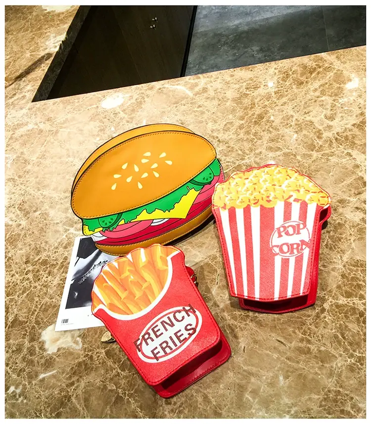 Popcorn Bag Red Striped Chain Shoulder Crossbody — feature 45