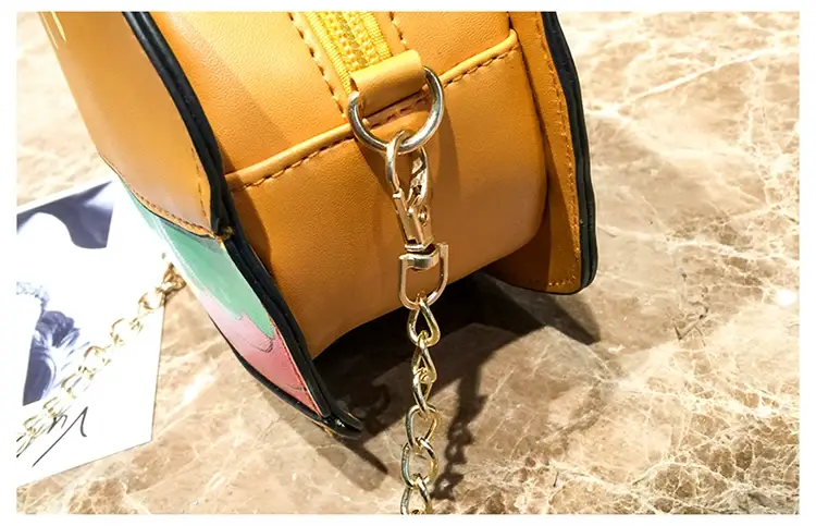 Popcorn Bag Red Striped Chain Shoulder Crossbody — feature 50