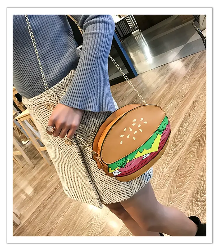 Popcorn Bag Red Striped Chain Shoulder Crossbody — feature 6