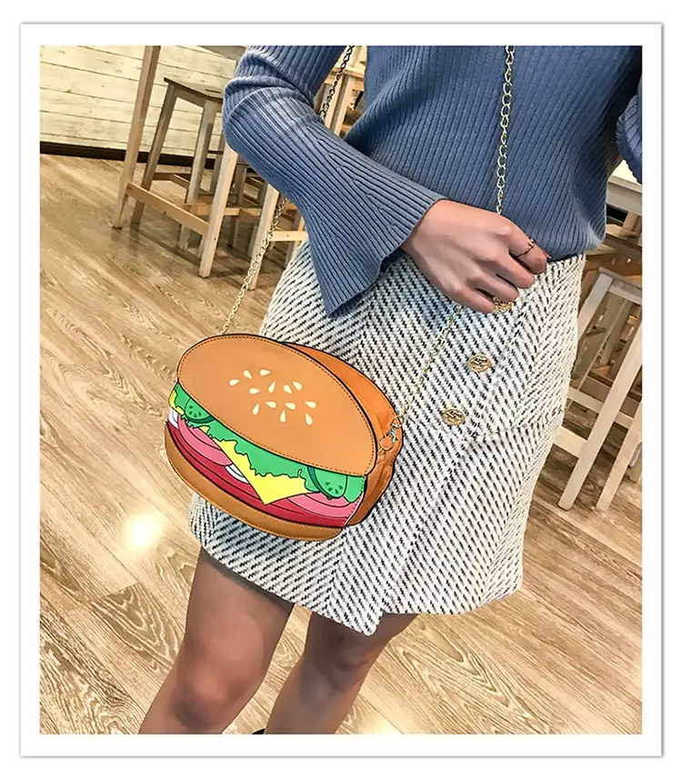 Popcorn Bag Red Striped Chain Shoulder Crossbody — feature 7