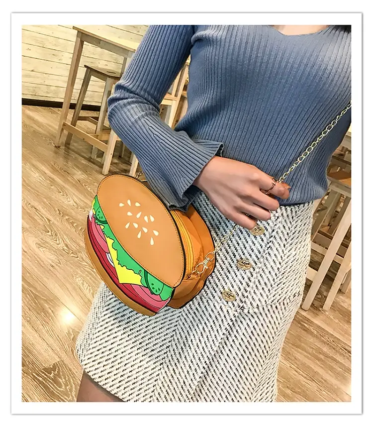 Popcorn Bag Red Striped Chain Shoulder Crossbody — feature 8