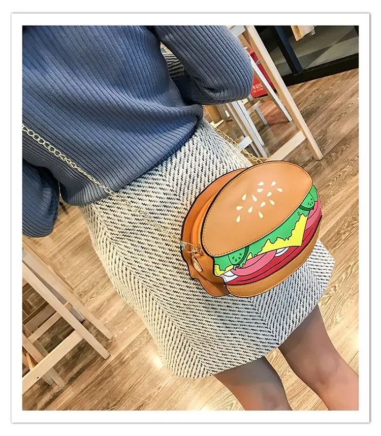 Popcorn Bag Red Striped Chain Shoulder Crossbody — feature 9