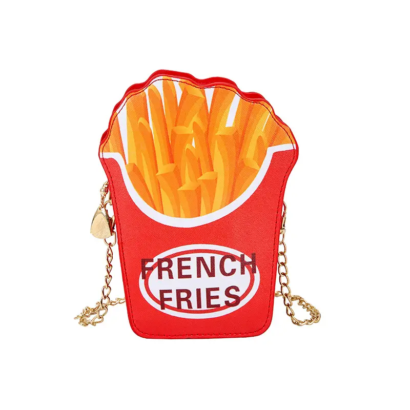 Popcorn Bag Red Striped Chain Shoulder Crossbody - Image 2