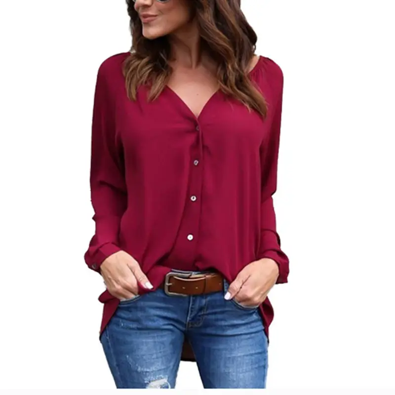 White V-Neck Pleated Shirt 8 Yards 2018 - Image 10