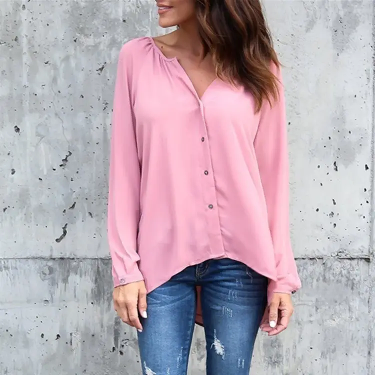 White V-Neck Pleated Shirt 8 Yards 2018 - Image 5