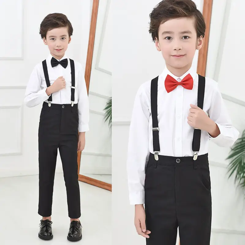 Children's Red Trousers Middle Large School Uniform Pants - Image 63