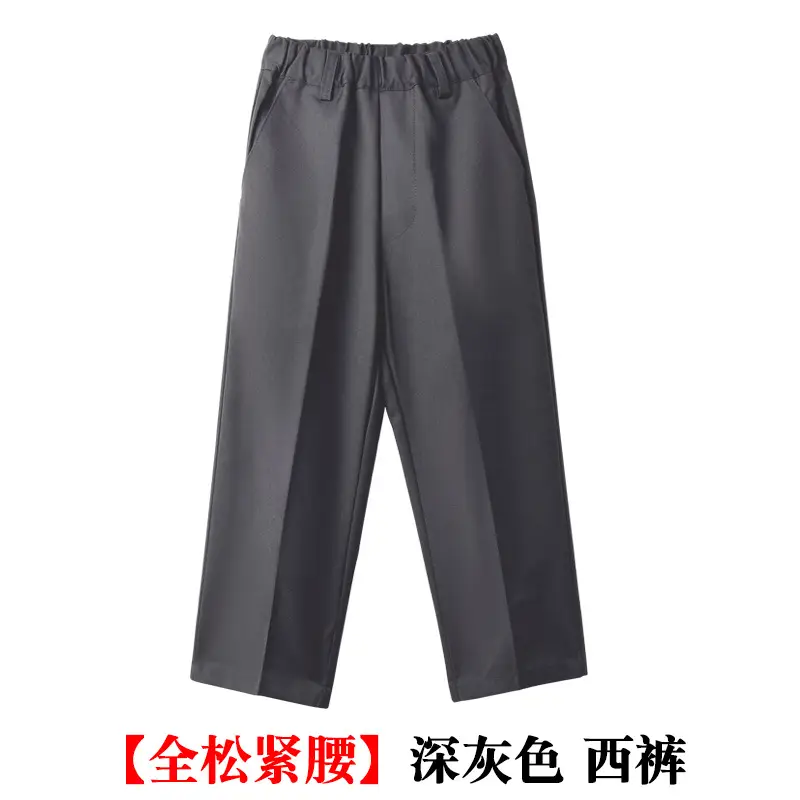 Children's Red Trousers Middle Large School Uniform Pants - Image 60