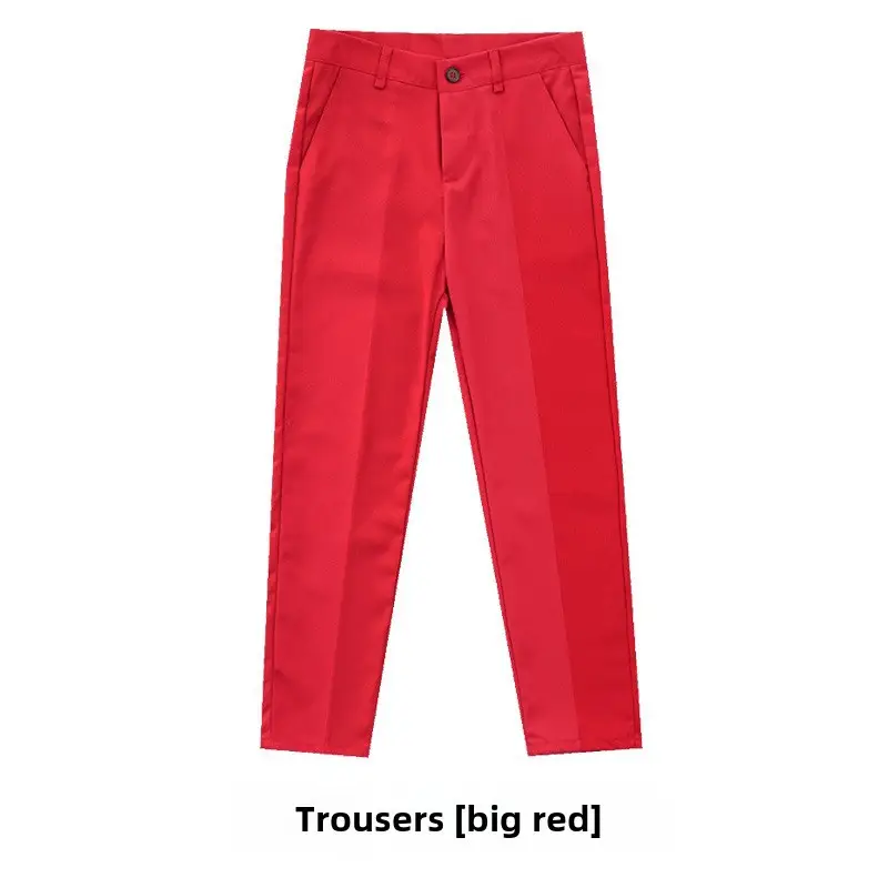 Children's Red Trousers Middle Large School Uniform Pants - Image 41