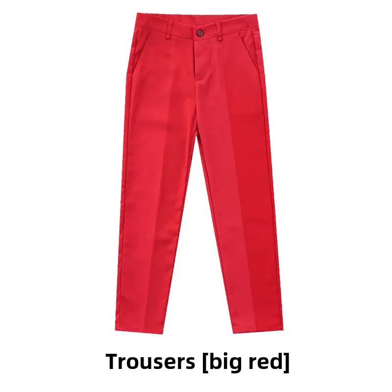 Children's Red Trousers Middle Large School Uniform Pants - Image 42