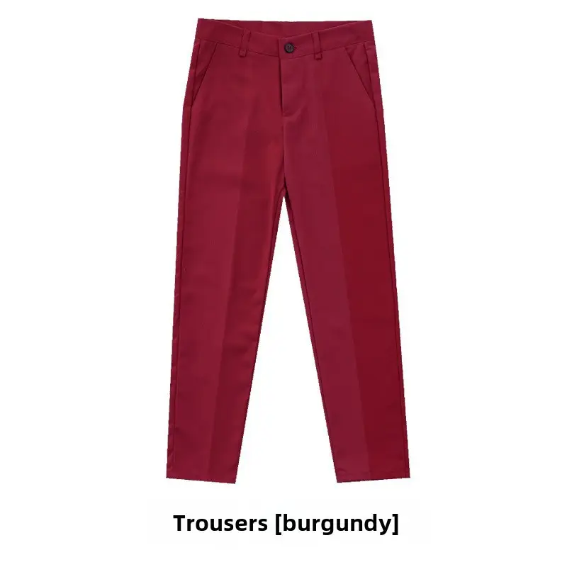 Children's Red Trousers Middle Large School Uniform Pants - Image 54