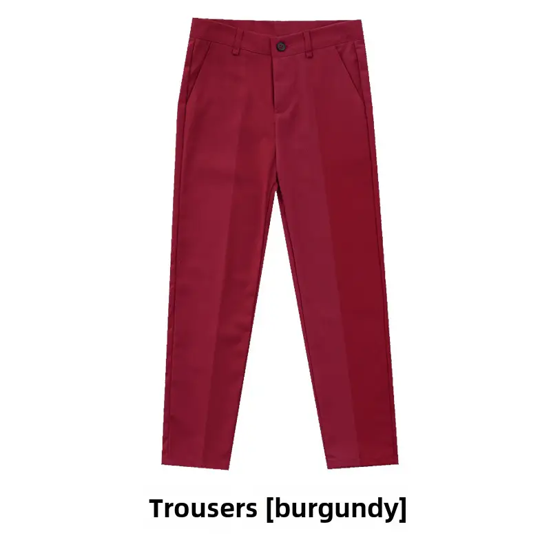 Children's Red Trousers Middle Large School Uniform Pants - Image 56
