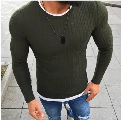 Men's Red Knit Pullover Sweater with 8-Yard Stitching - Image 9