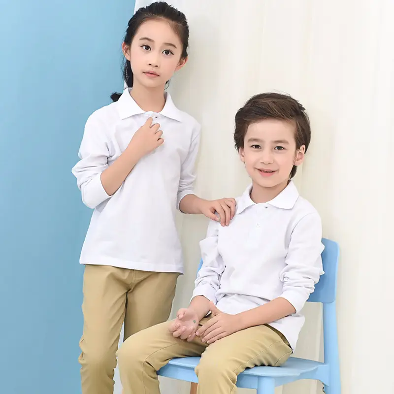 Children's Yellow Polo T-Shirt Long Sleeve Cotton Boys - Image 36