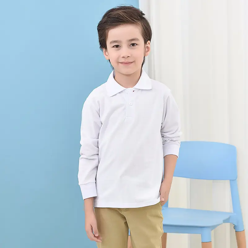 Children's Yellow Polo T-Shirt Long Sleeve Cotton Boys - Image 37