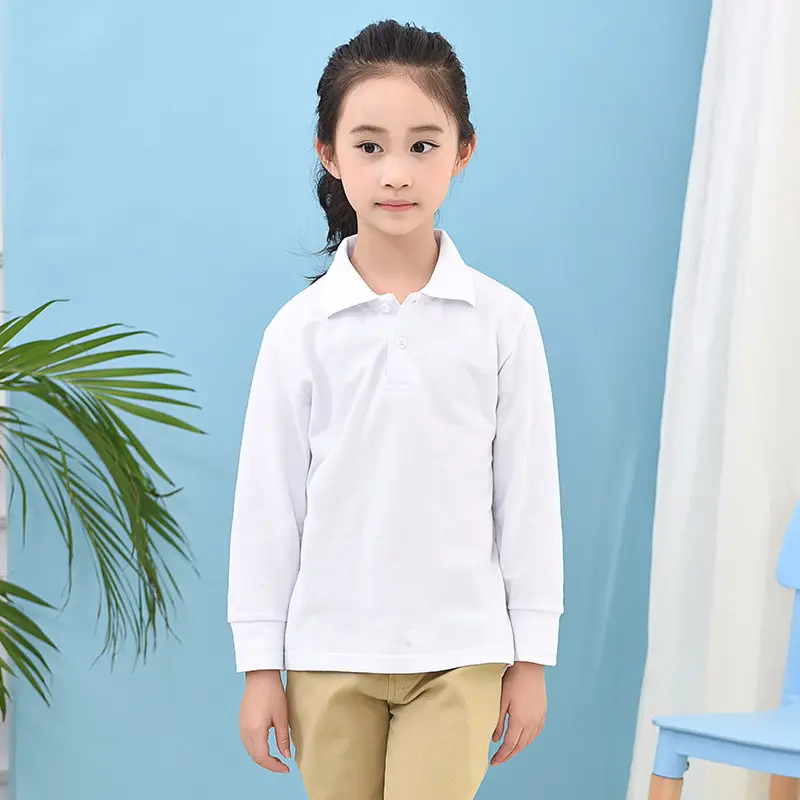 Children's Yellow Polo T-Shirt Long Sleeve Cotton Boys - Image 38
