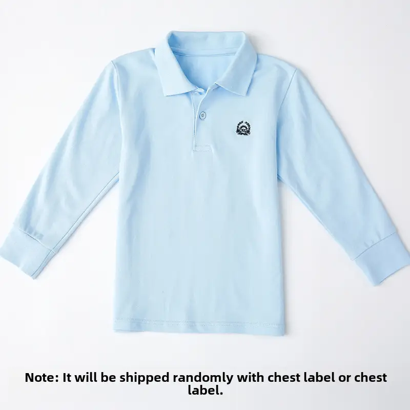 Children's Yellow Polo T-Shirt Long Sleeve Cotton Boys - Image 5