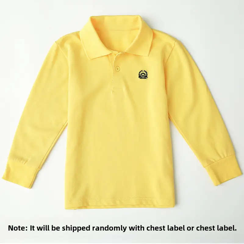 Children's Yellow Polo T-Shirt Long Sleeve Cotton Boys - Image 18