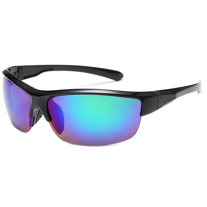 Men Cycling Windproof Sunglasses Black Red - Image 4
