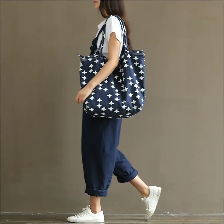 Women's Navy Blue Cotton Linen Strap Jump Suit Plus Size — feature 18