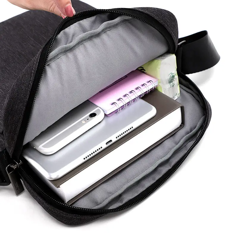 Men's Grey Korean Style Shoulder Bag Crossbody Casual Urban - Image 8