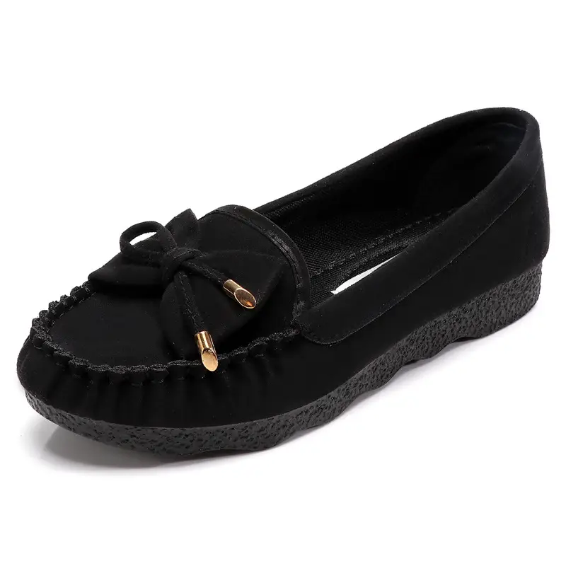 Spring and autumn New Bean shoes women's old Beijing cloth shoes soft bottom work shoes Black large size women's shoes a generation of hair - Image 8