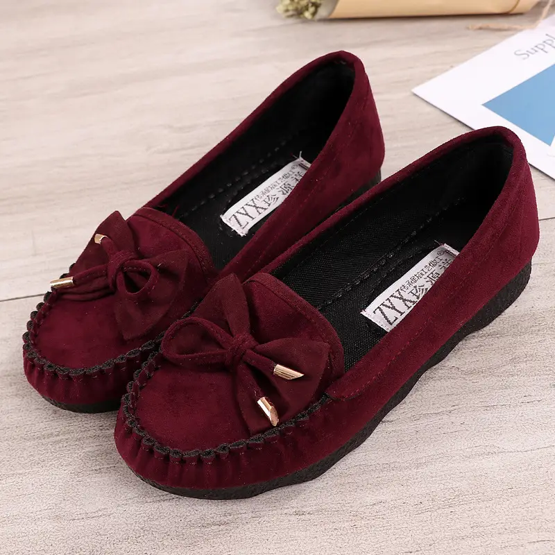 Spring and autumn New Bean shoes women's old Beijing cloth shoes soft bottom work shoes Black large size women's shoes a generation of hair - Image 2