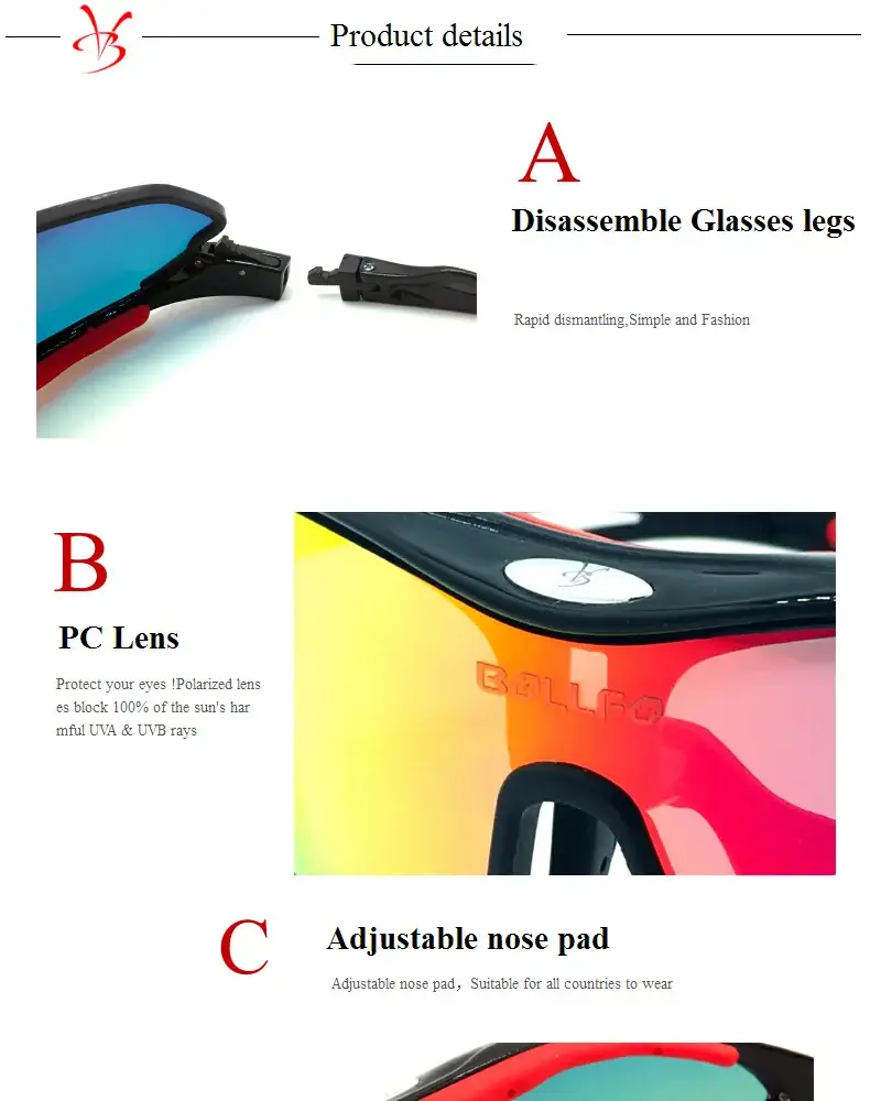 Sports Cycling Goggles with Reflective Lens Black — feature 24