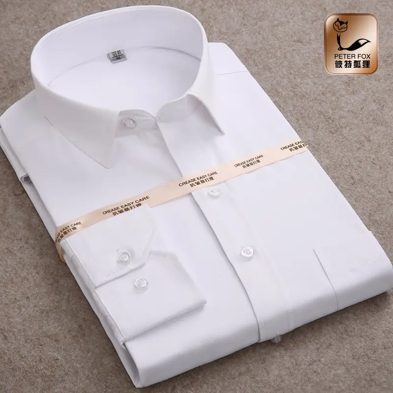 Men's Pink Thin Long-Sleeve Business Shirt Solid Slim Fit