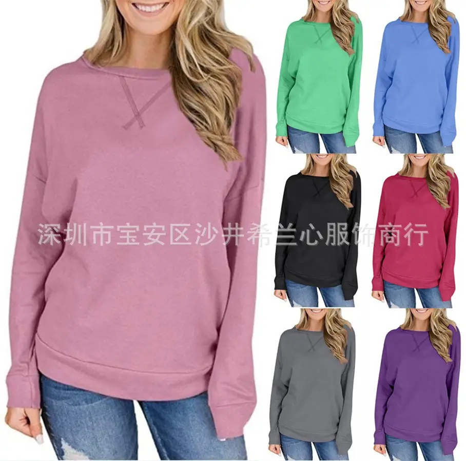 Women's Hot Neck Sweatshirt Maroon 2025 Autumn