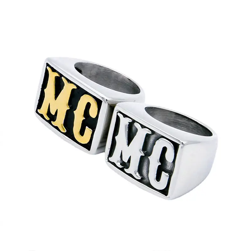 European & American Personality Men's HD MC Titanium Steel Rings — feature 3