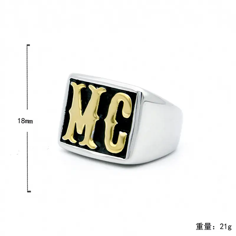 European & American Personality Men's HD MC Titanium Steel Rings — feature 1
