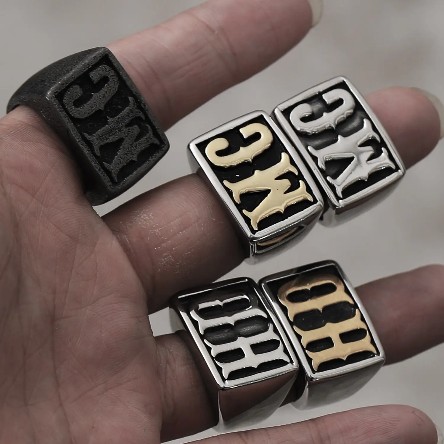 European & American Personality Men's HD MC Titanium Steel Rings - Image 8