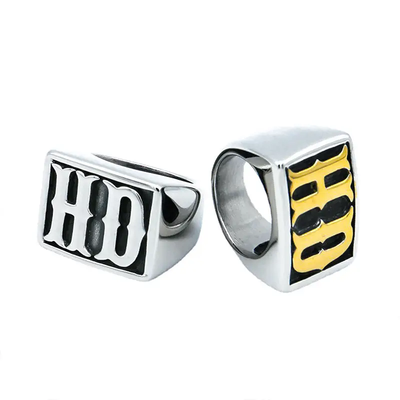 European & American Personality Men's HD MC Titanium Steel Rings — feature 4