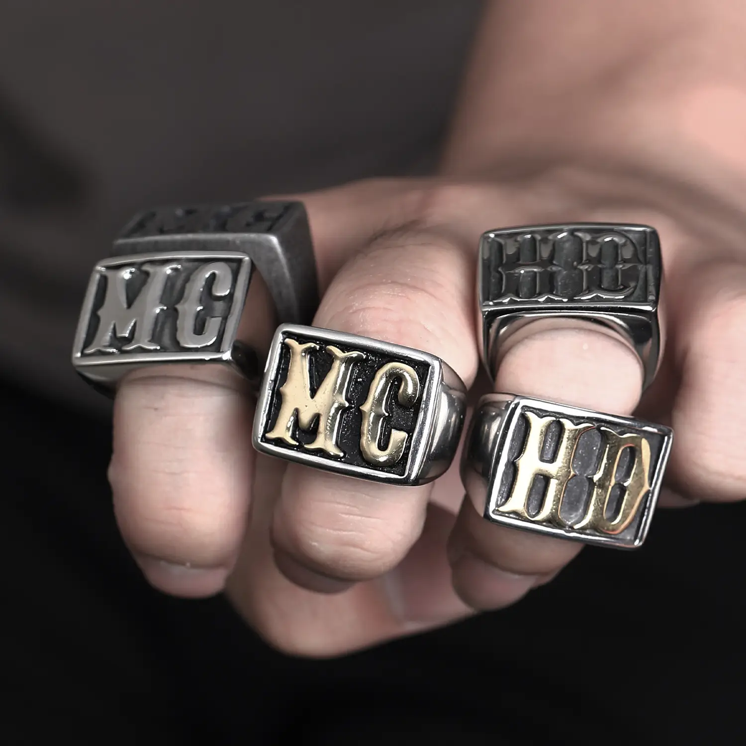 European & American Personality Men's HD MC Titanium Steel Rings — feature 10