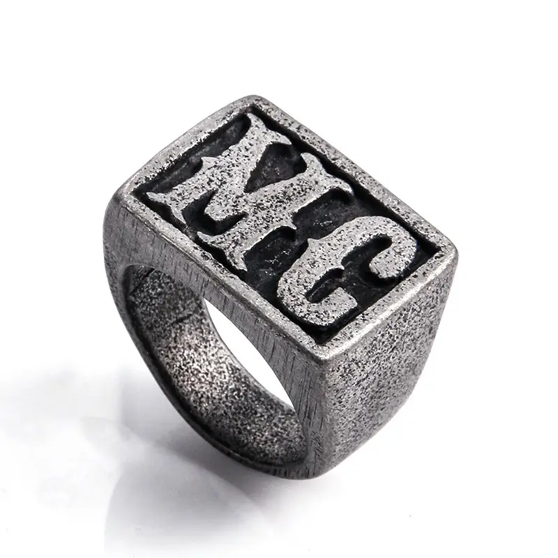 European & American Personality Men's HD MC Titanium Steel Rings — feature 5