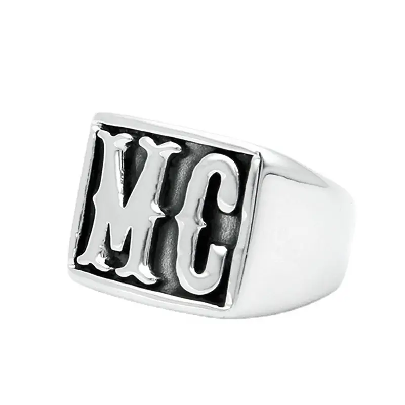 European & American Personality Men's HD MC Titanium Steel Rings — feature 6