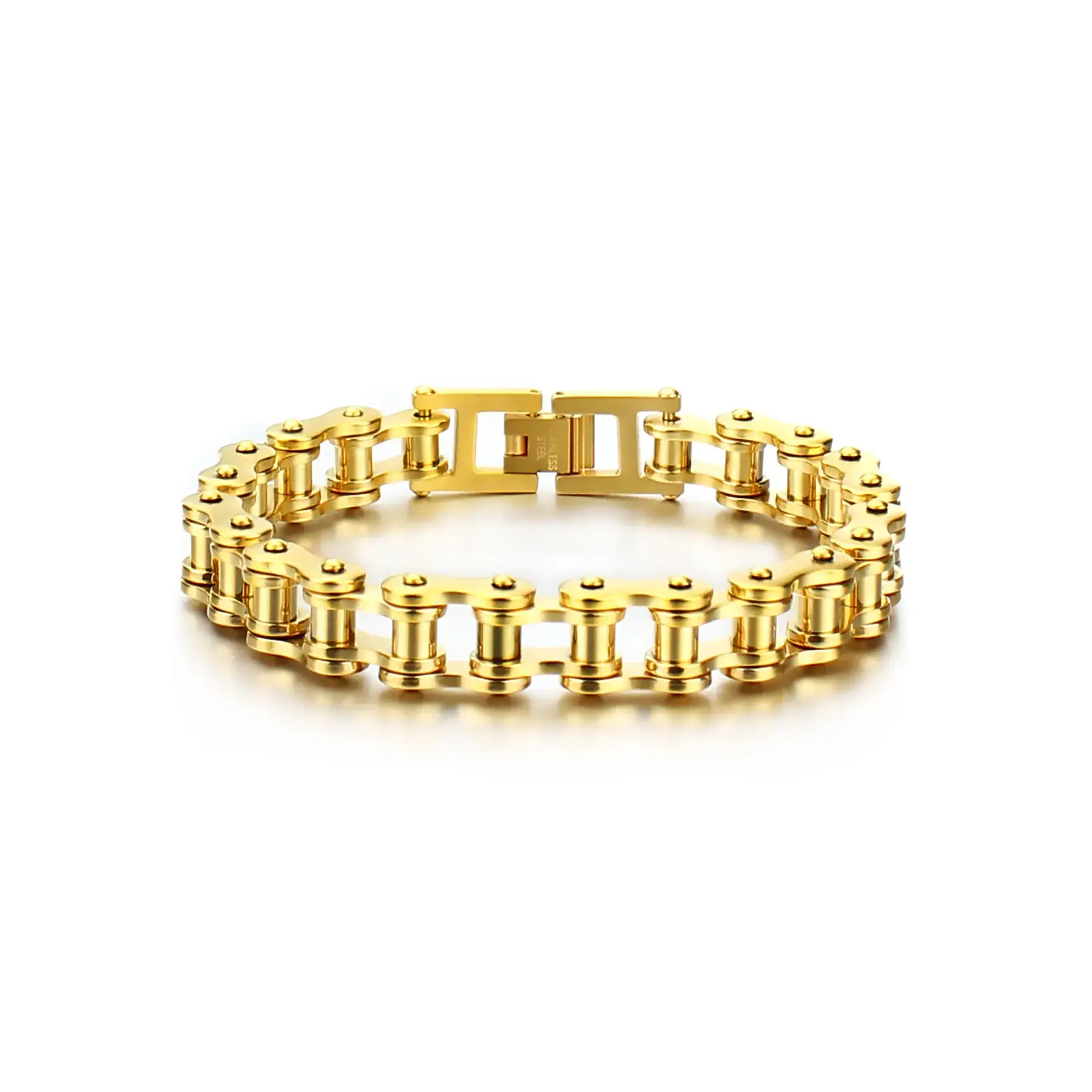 Titanium Steel Men's Motorcycle Chain Bracelet - Image 2