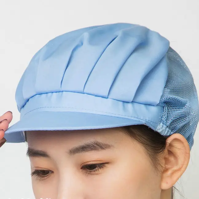 Women's Mesh Dustproof Work Hat with Blue Trim - Image 20