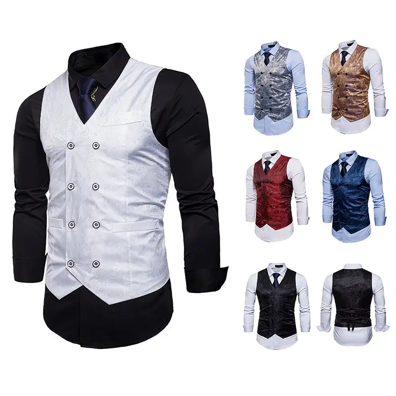 2018 Men's Blue Velvet Cross-border Vest - Image 9