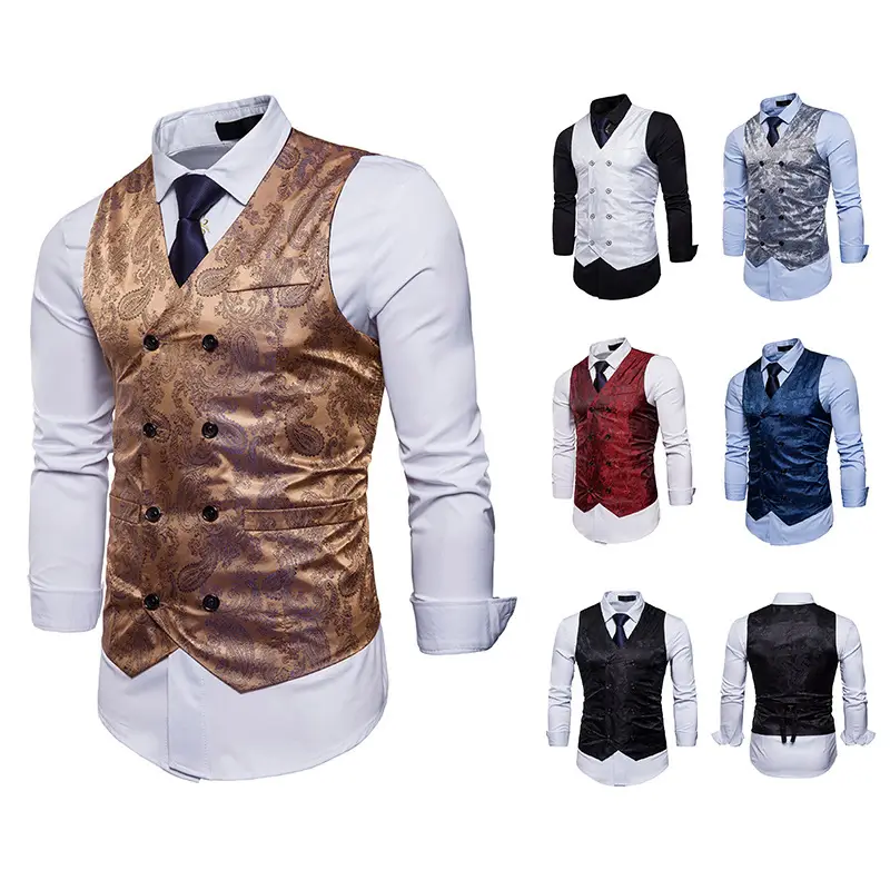 2018 Men's Blue Velvet Cross-border Vest - Image 10