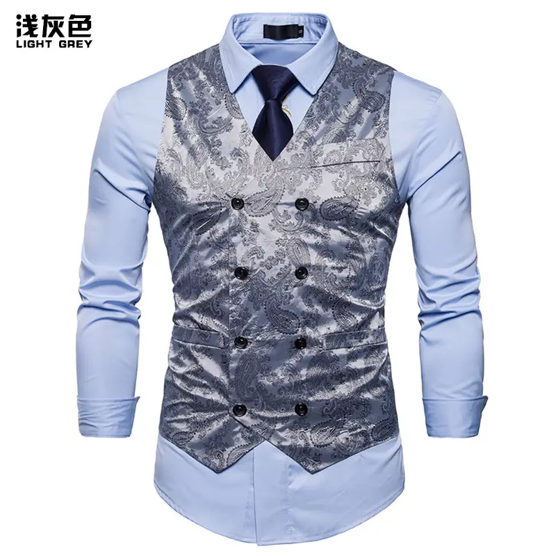 2018 Men's Blue Velvet Cross-border Vest - Image 4