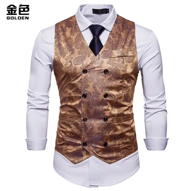 2018 Men's Blue Velvet Cross-border Vest - Image 5