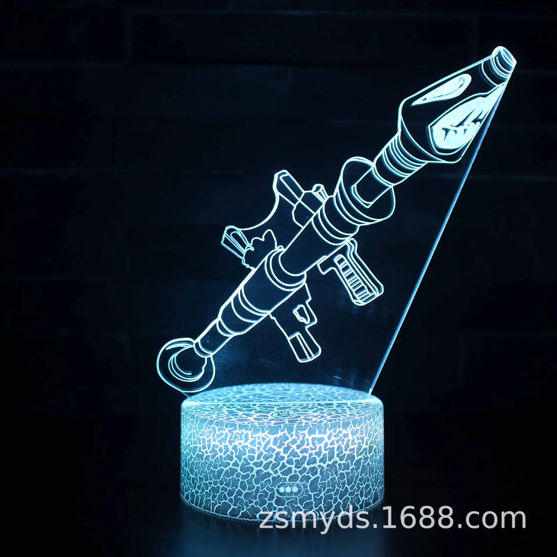 3D LED Night Light Gun Design Table Lamp