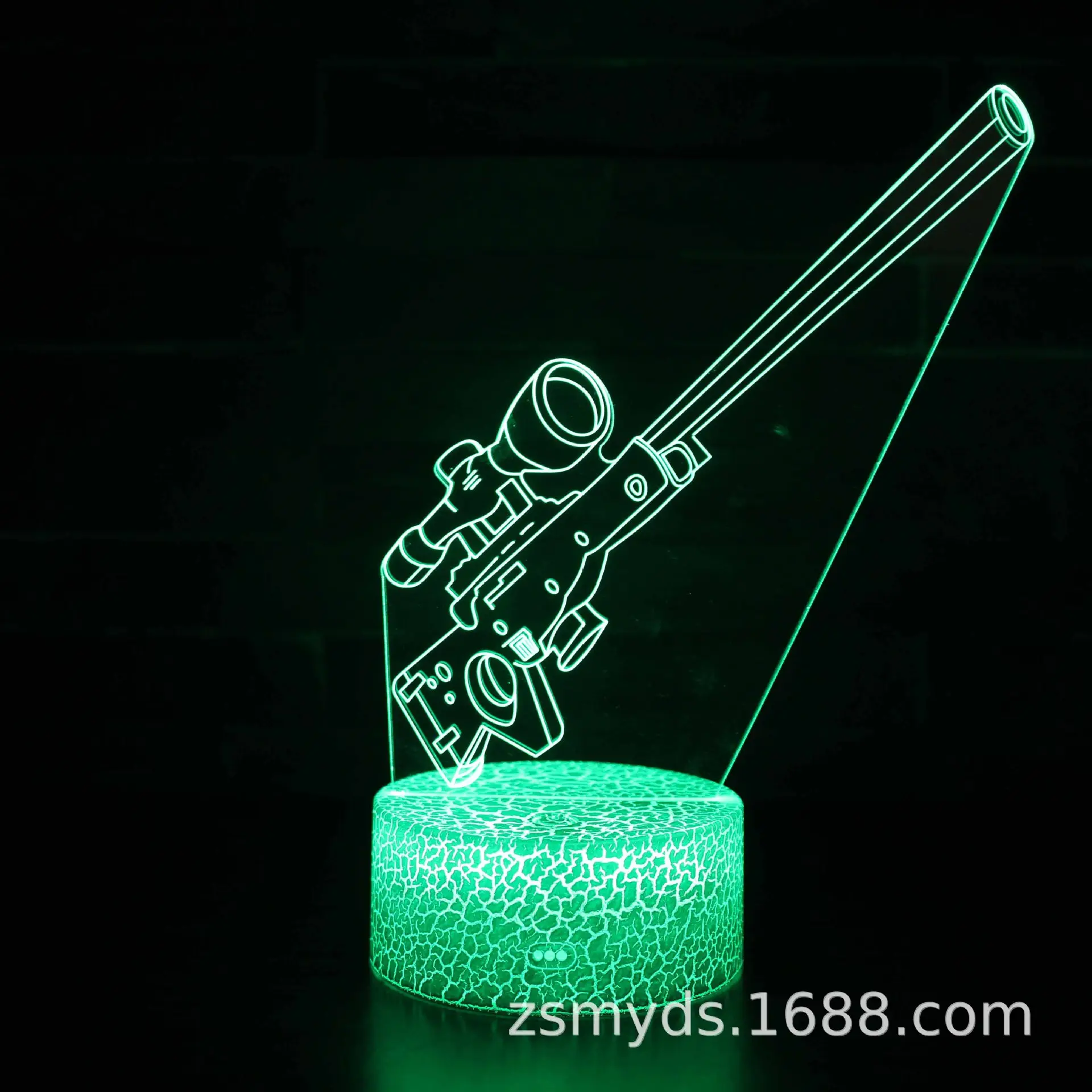 3D LED Night Light Gun Design Table Lamp
